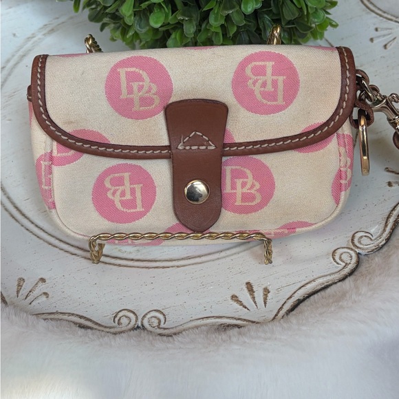 Dooney & Bourke Handbags - Dooney & Bourke Pink and Tan Clutch